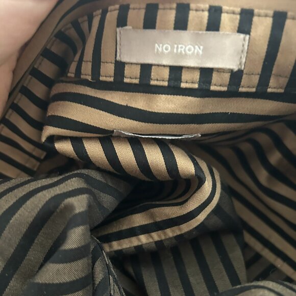 NWOT Chico’s Women’s No Iron Golden Stripe Sateen Shirt Size XL - Picture 7 of 13